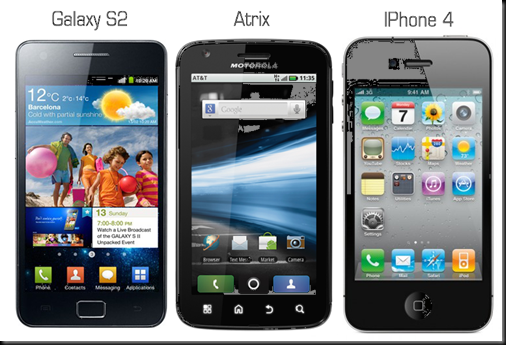 Apple Iphone4 x Motorola Atrix x Samsung Galaxy S2 Tabela comparativa comparativo smartphones iphone 4 x atrix x galaxy s2