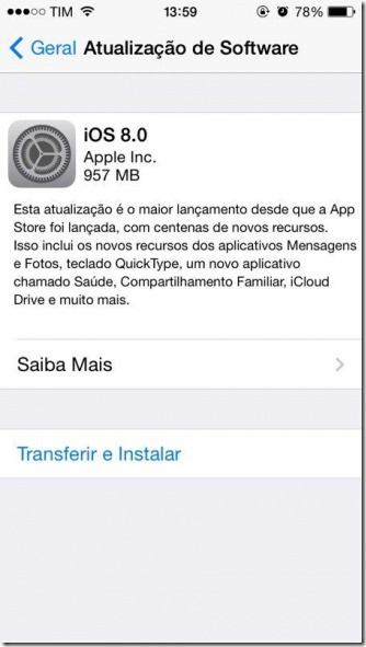 Apple começa a disponibilizar o iOS 8 no Brasil